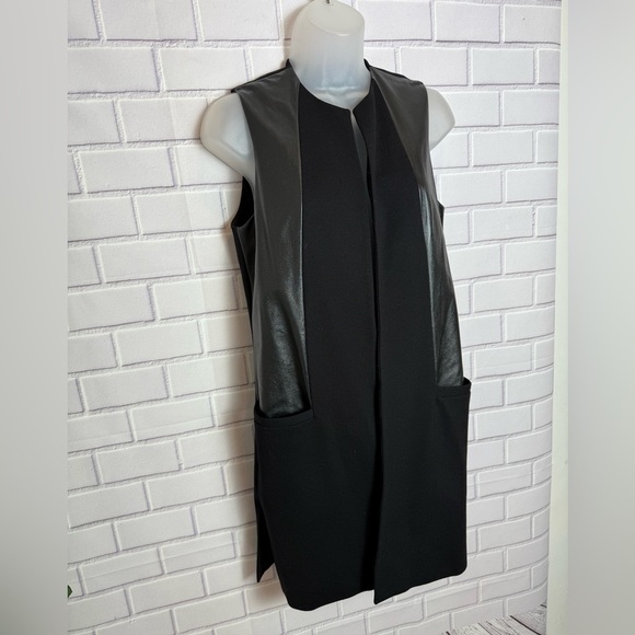 Estelle & Finn Sleeveless black Faux Leather Trim Vest Dress Size: 4 - Picture 4 of 11